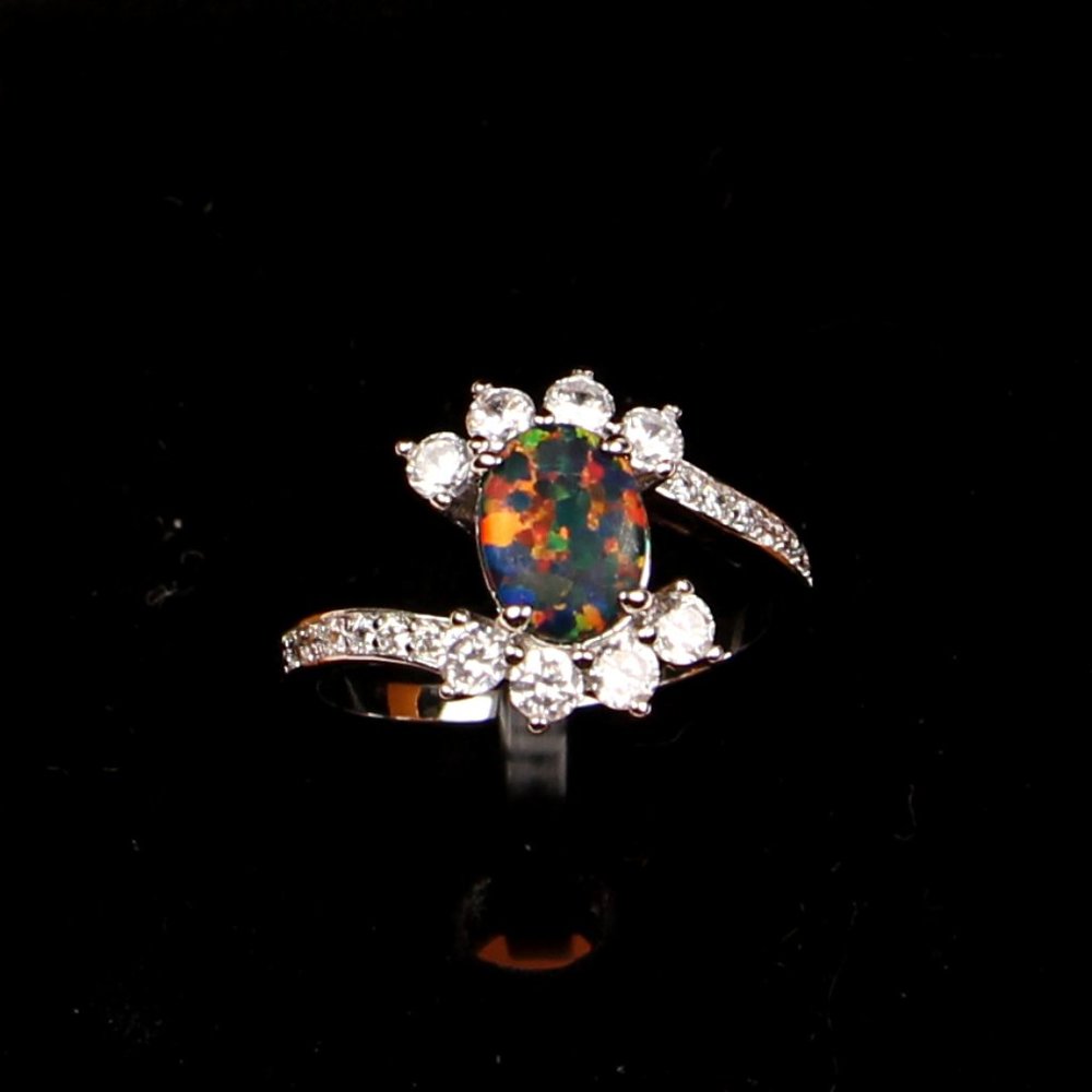 Peermont Jewelry 18k Whit Gold Black Opal Ring